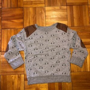 Gray Kids Sweatshirt with Brown Accents